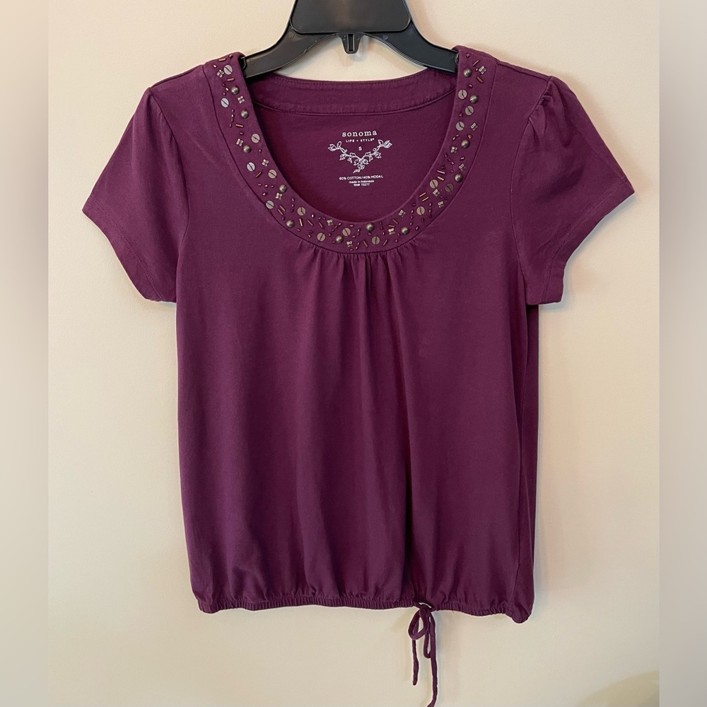 Sonoma Bead Embellished Ladies Top - Size S